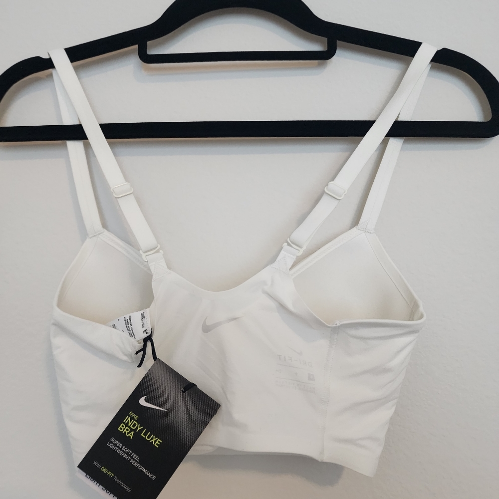 White Nike Indy Luxe Bra